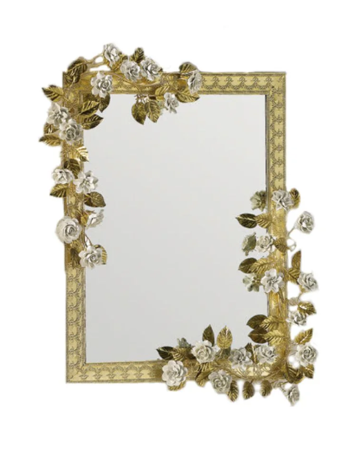 Итальянское зеркало Marie Antoinette Medium Mirror - Gold & White от VILLARY