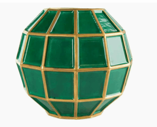 Итальянская ваза Leonardo Vase - Emerald & Gold