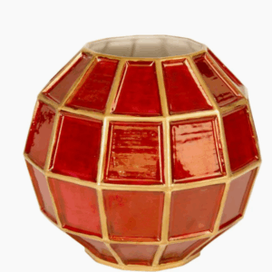 Итальянская ваза Leonardo Vase - Pearly Red & Gold от VILLARY