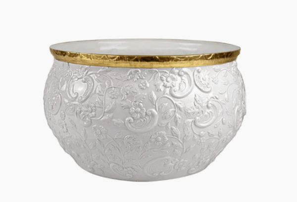 Итальянская ваза Taormina Small Cachepot - White & Gold