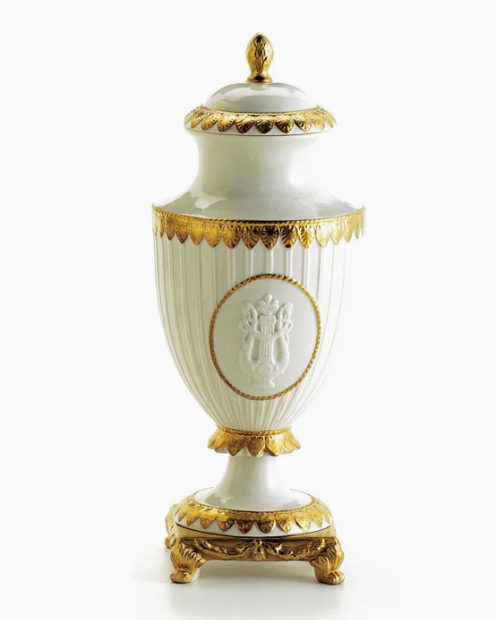 Итальянская ваза Napoleon II Small Potiche - White & Gold