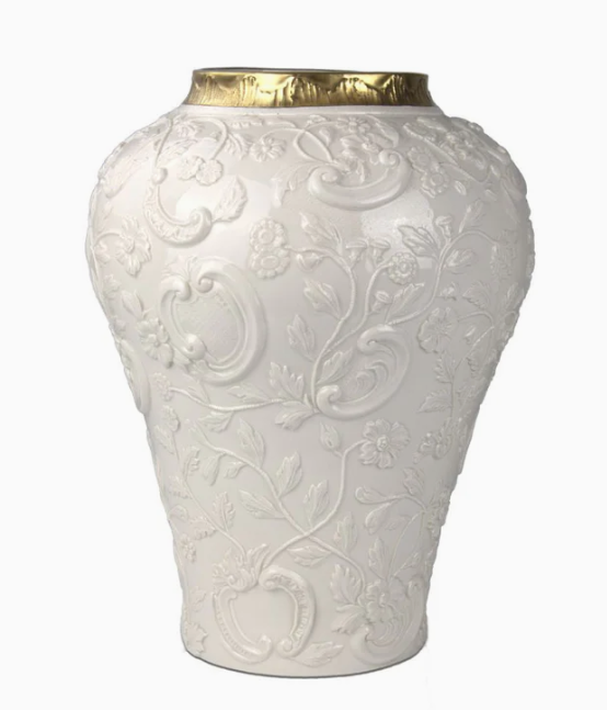 Итальянская ваза Taormina Large Vase - White & Gold