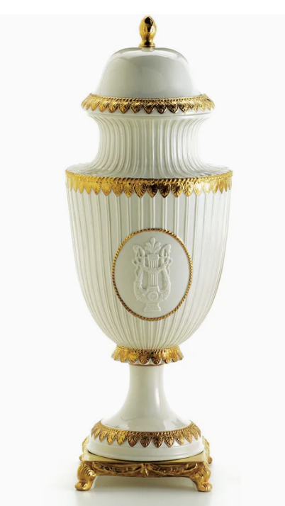 Итальянская ваза Napoleon II Large Potiche - White & Gold