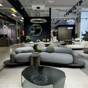 Итальянский диван Джапанди (japandi), напоминающий камни