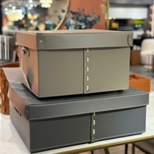 Коробка с крышкой из кожи 44*59*19 gray 6