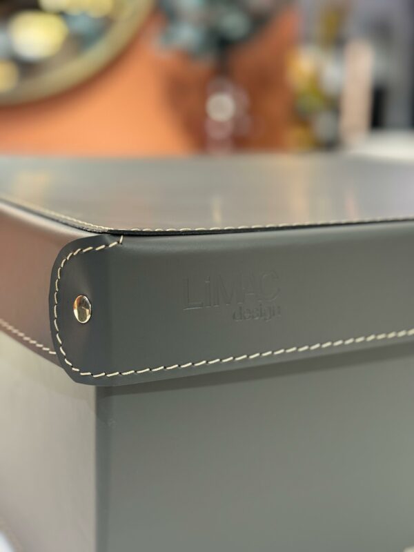 Коробка с крышкой из кожи 44*59*19 gray 4