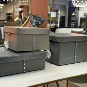 Коробка с крышкой из кожи 44*59*19 gray 8