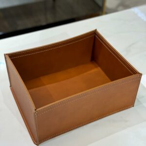 Набор из 3х кожаных корзинок