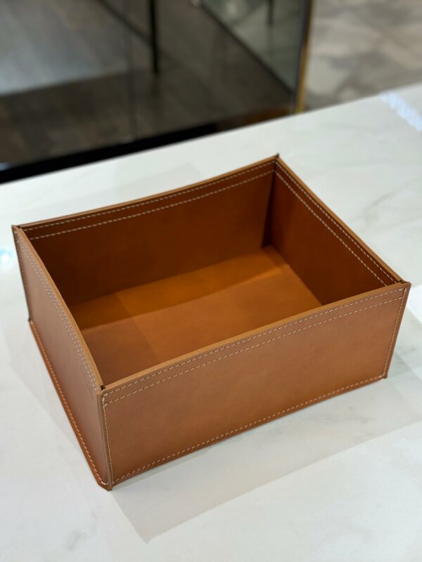 Набор из 3х кожаных корзинок