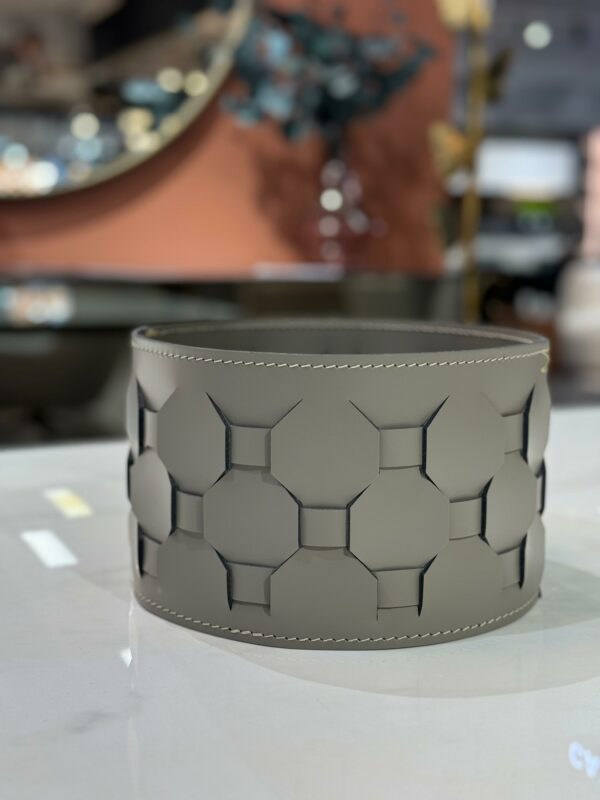 Плетеная Корзина Vasilis из кожи    D21 H15 3