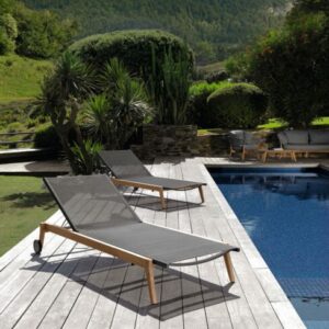 Итальянский шезлонг Moon//Teak Sunbed 2