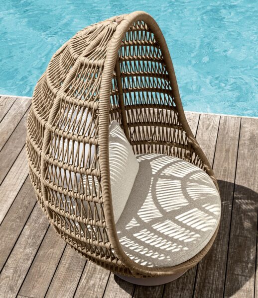 Итальянское кресло Panama Egg chair with base от Talenti