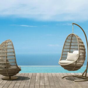 Итальянское кресло Panama Egg chair with structure 2