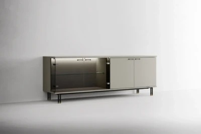 Итальянский комод Credenza 2 ante legno e 2 ante vetro