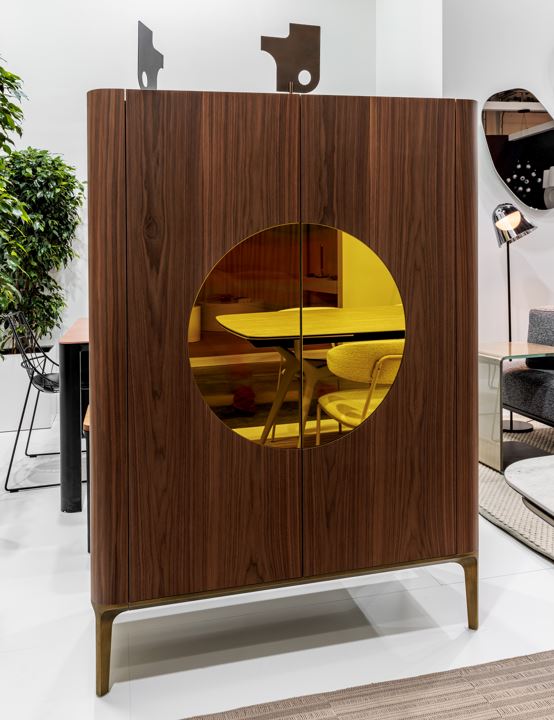 Итальянский Высокий комод-бар SLIM 2  LUNA орех 1