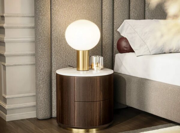 Дизайнерская прикроватная тумбочка Ledy 2 Drawer Bedside Table 2