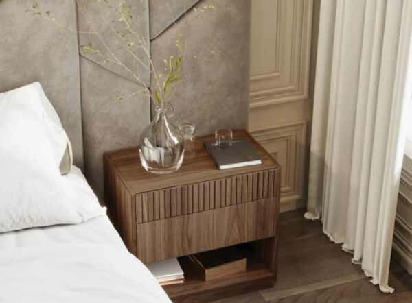 Дизайнерская прикроватная тумбочка Rubi 2 Drawer Bedside Table 2