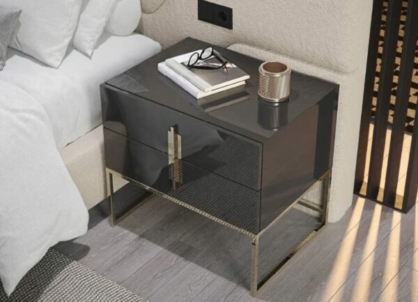 Дизайнерская прикроватная тумбочка Dharmi 2 Drawer Bedside Table 2