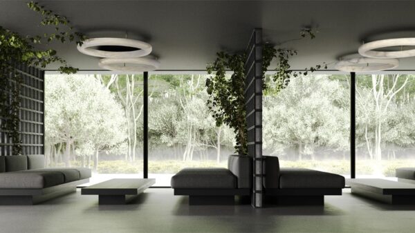 Дизайнерский потолочный светильник HALO WITH PIPE от United Alabaster (Испания)